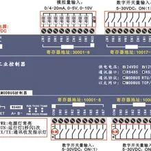 24DI переключатель вход 8AI аналогового сбора Ethernet IO модуль RS485 232 plc расширение
