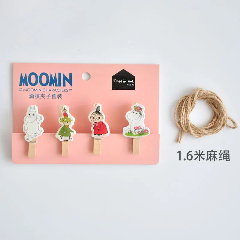 Творческий Moomin серии деревянные фото клип с пеньковой веревкой украшения стены зажим для заметок Свадебные Decoracion De Fiestas Y Eventos