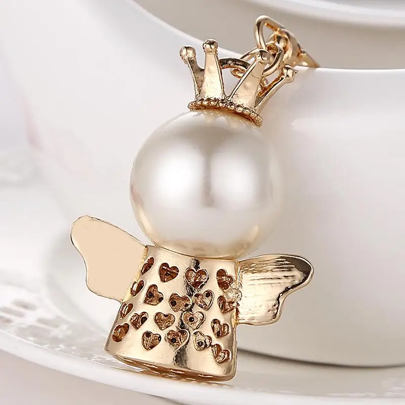 Хрустальная корона, брелок с изображением ангела, креативная сумка, брелок, кольцо, держатель для женщин, кошелек, шарм, подарок, новинка, брелоки, подвеска R166