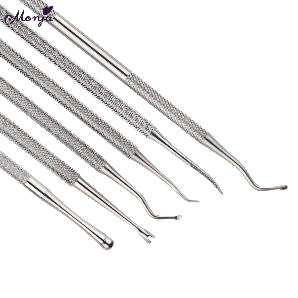 Monja Dual End Nail Toenails Lifter Stainless Steel Bunion Corrector Foot Cleaning Care Ingrown Hook Home DIY Pedicure Tool