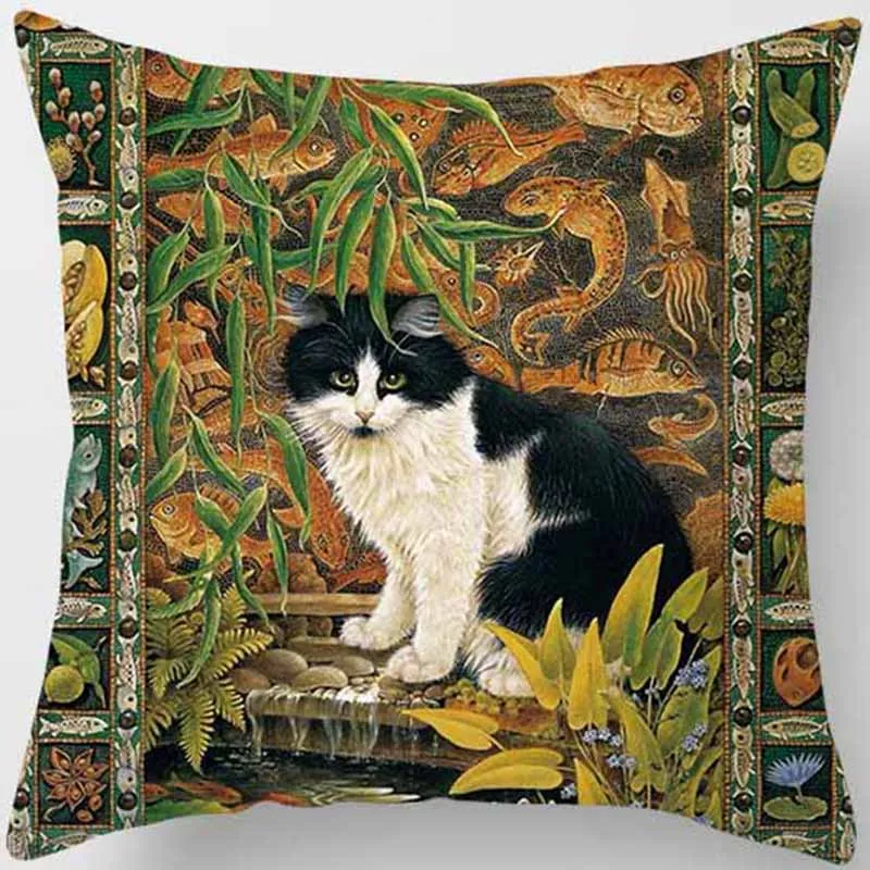 Горячая Распродажа, милый чехол для подушки с изображением кошек, квадратный чехол для подушки с милым мультяшным Кроликом, наволочки, размер 45*45 см