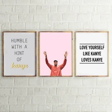 Kanye oeste quadros de arte da lona cartaz de hip hop, música cartaz de rap kanye pintura em tela parede imagem da sala de casa arte da parede decoração