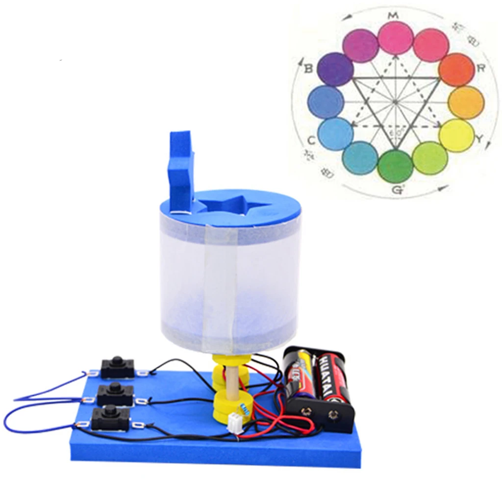  Children DIY Electric Generator Motor Power Lamp Color Changing Kids Assemble Toy Kindergarten Scie - 33016780726