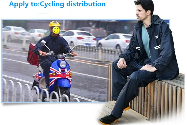 7.New Impermeable Raincoat Adult Jacket Pants Set Unisex Rain Poncho Thicker Police Rain Gear Motorcycle Rainsuit men's rain jacket