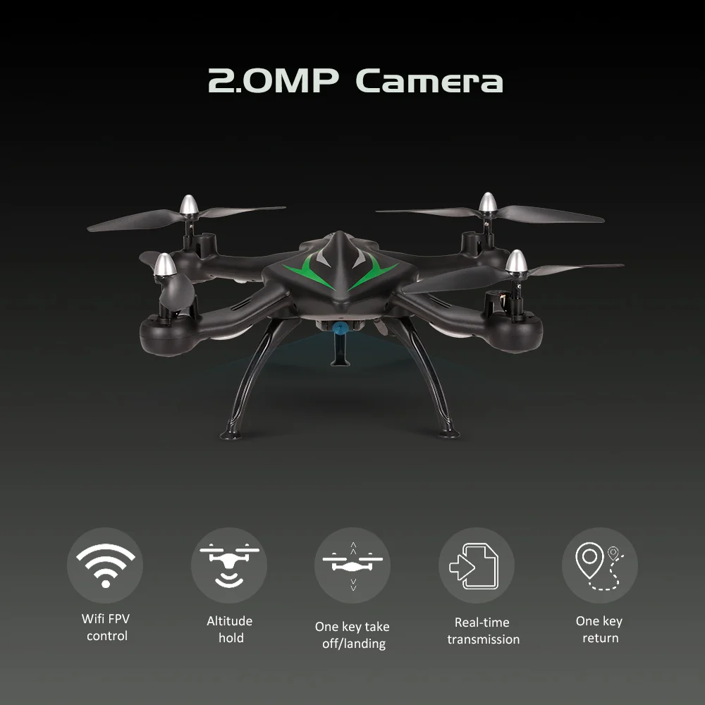 

High Quality RC Drone with 2.0MP Camera Wifi FPV Drone Height Hold One Key Return G-sensor Quadcopter Toy