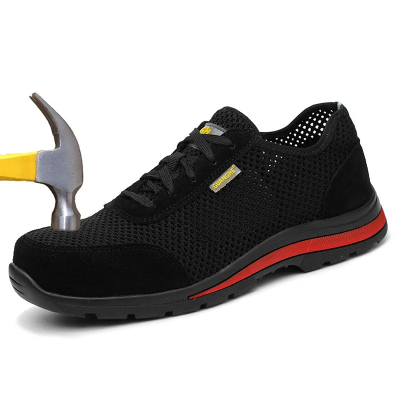 

Spring Summer Work Safety Shoes Men Shoes Mesh Breathable Steel Toe Work Shoes Reflective Casual Sneakers Work Safety Boot 36-46