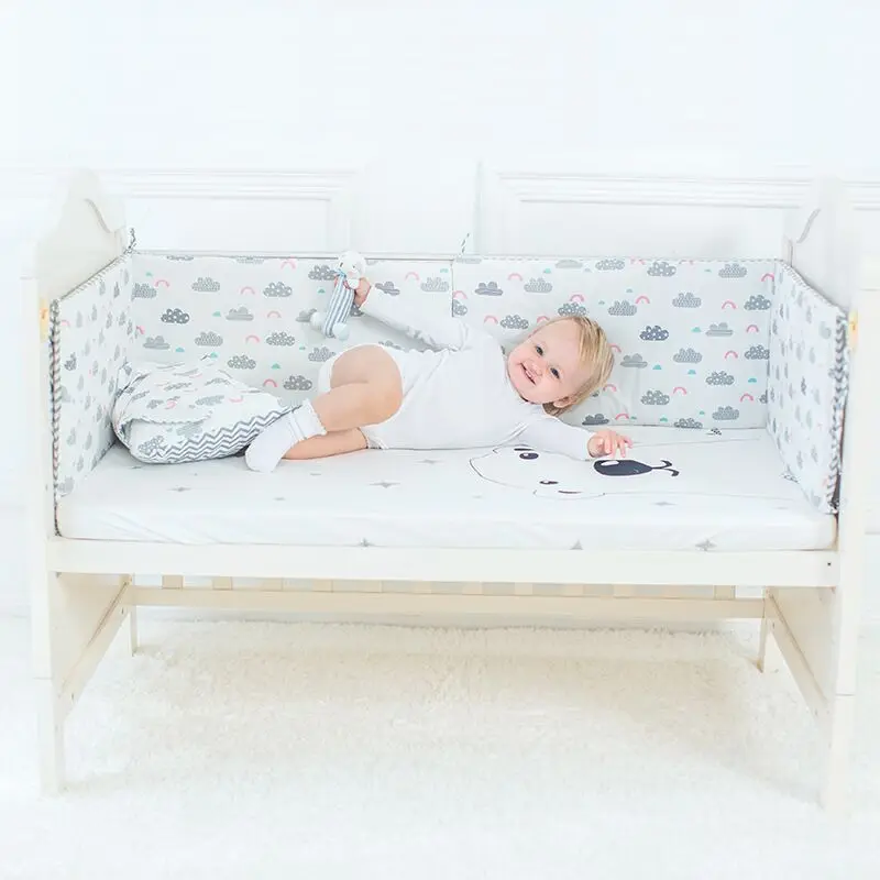 

1 Pcs Baby Bed Bumpers Cotton Baby Crib Protector Cartoon Cot Bumpers In Crib For Newborns Multi-color Cot Bumper 120*30cm