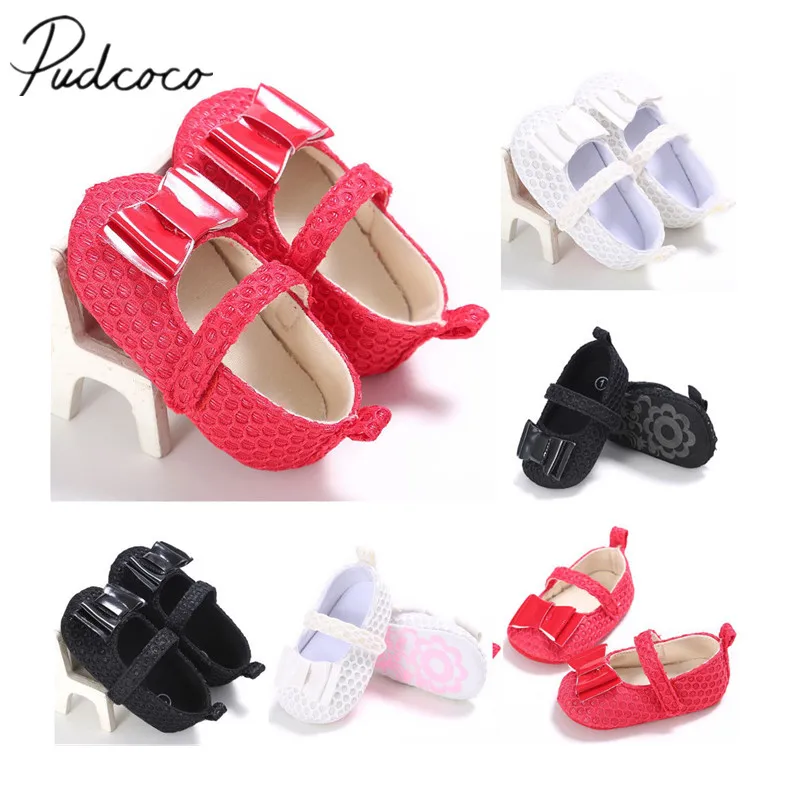 2018 Brand New Infant Newborn Bowknot Cute Baby Girl Shoes Soft Sole Crib Toddler Shoes Candy