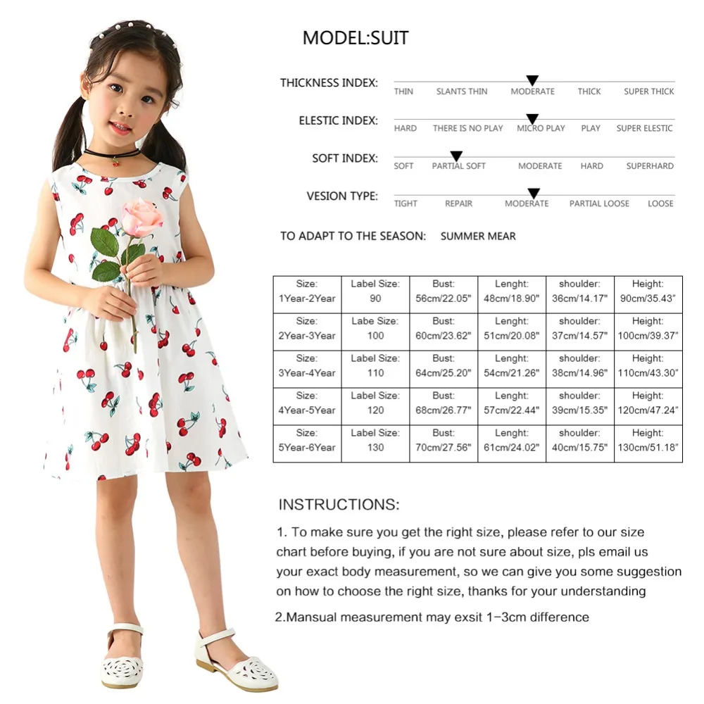 Платье для детей от 1 до 6 лет летнее платье для девочек платье для маленьких девочек детское хлопковое платье принцессы без рукавов с цветочным принтом, подарок