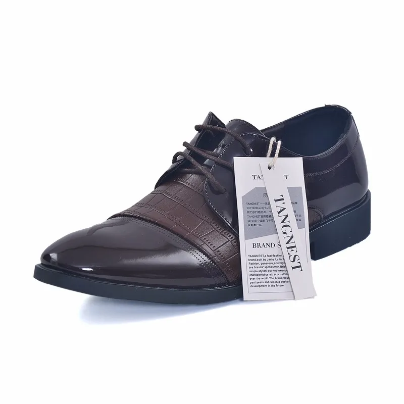Tangnest/мужская деловая обувь повседневные туфли-оксфорды из искусственной кожи в британском стиле на платформе с острым носком мужские летние туфли; размеры 38-45; XMR1927