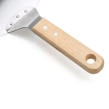

Newly Stainless Steel Pizza Peel Shovel with Wooden Handle Cake Shovel Baking Tools Cheese Pizza Shovels MK