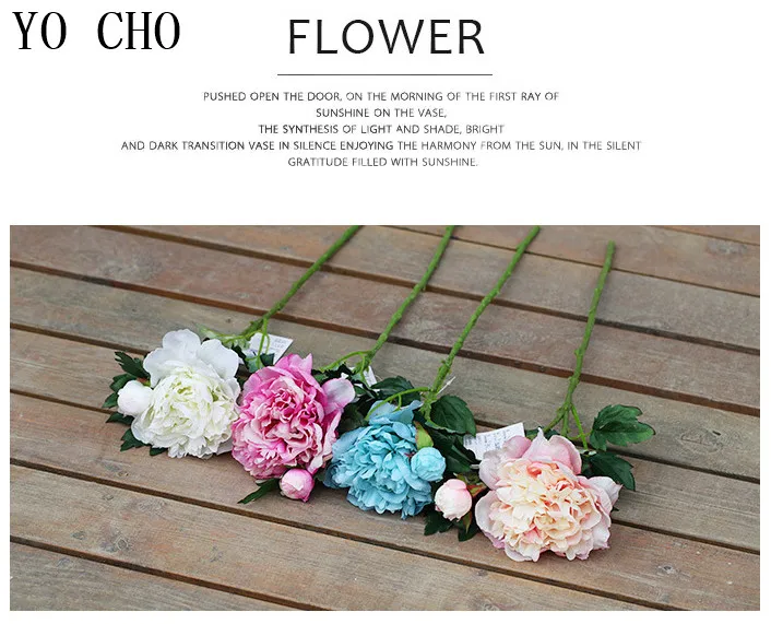 2018 Beautiful Rose Peony Artificial Silk Flowers small bouquet flores home party spring wedding decoration mariage fake Flower (2)