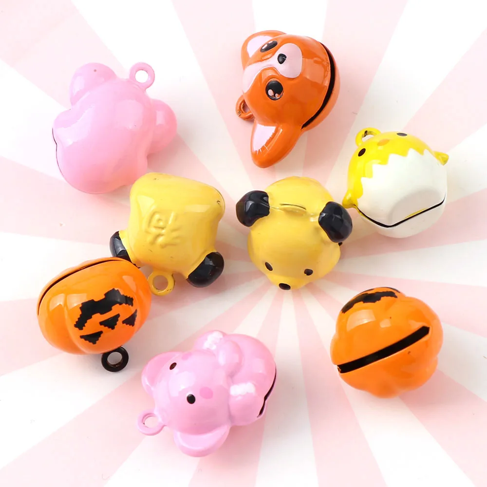 2PC Mix Style Fox Elephant Chick Bear Jingle Bells Anmials Loose Beads Festival Party Decoration/Pet Bell/DIY Crafts jingle bells,jingle bells beads