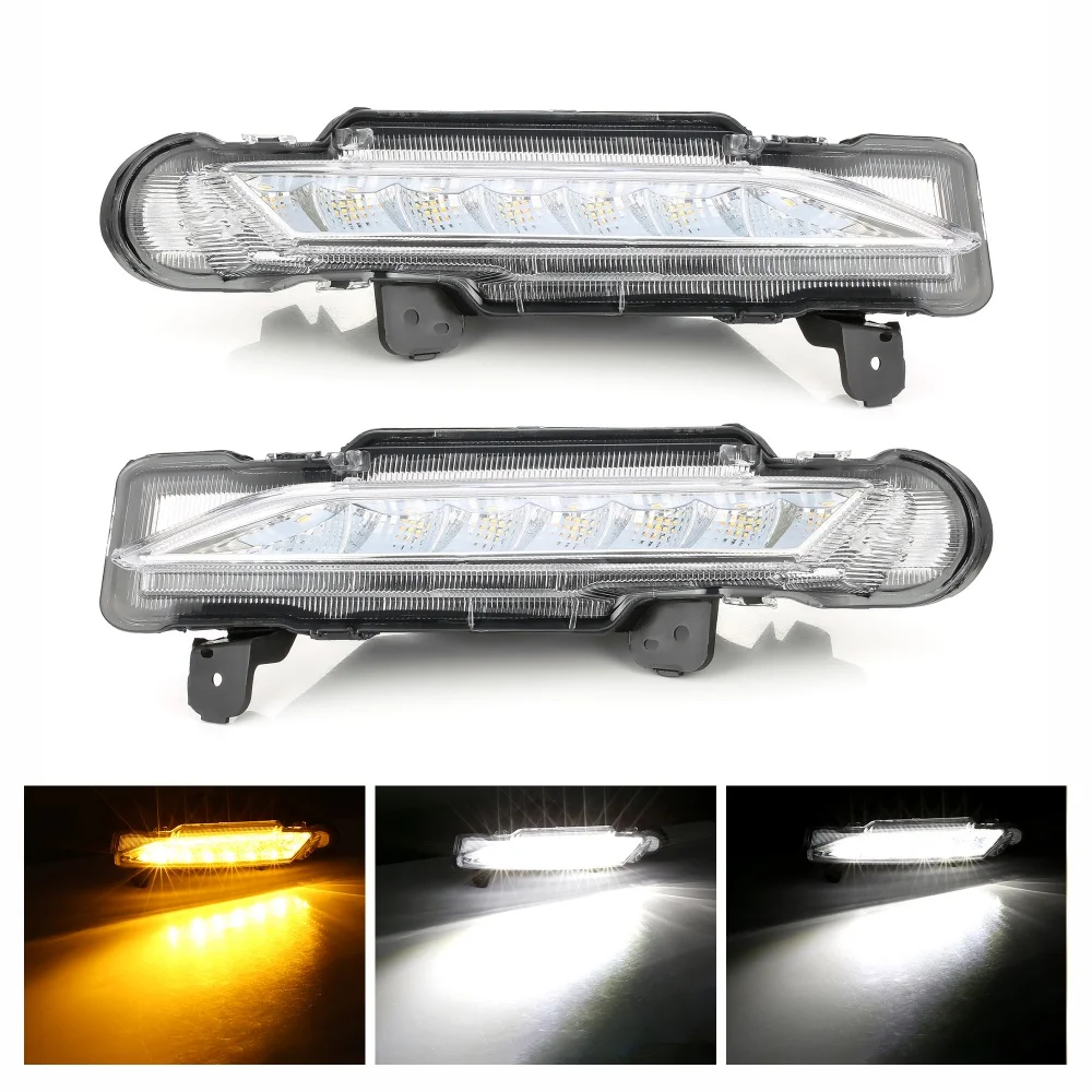 

2 Pieces LED DRL Daytime Running Light Daylight Driving Fog Lamp With Turn Signal Style Relay For Toyota Yaris 2017 2018