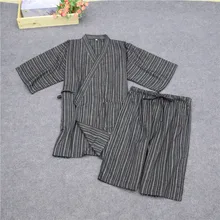 Летняя Пижама-кимоно с Для мужчин хлопковые пижамы половина Штаны мужчины отдых, одежда для сна, пижама-кимоно Набор