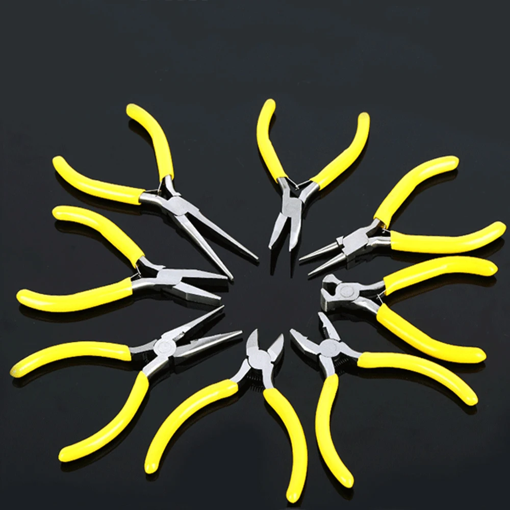 

HGhomeart 5 Inch Mini Wire Cutter Pliers Manual Diagonal Pliers Household Small Curved Nose Flat Pliers Carbon Steel Tool Wood