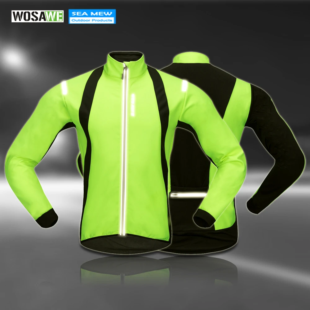 WOSAWE Soft Shell Fleece cycling Jackets Winter MTB Bike Breathable