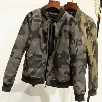 

new women Camouflage Motorcycle leather pu coat baseball uniform jacket