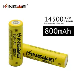 10 шт. KingWei 14500 3,7 в 800 мАч литий-ионная аккумуляторная батарея для светодиодный фонарик