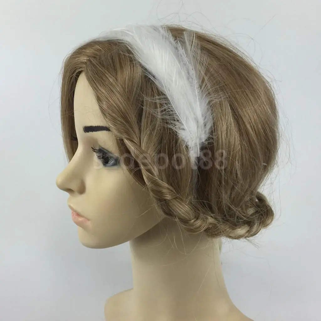 Delle Ragazze Delle donne Della Sposa bianco Fascia Della Piuma Del Partito Dei Capelli di Fascinator Copricapo