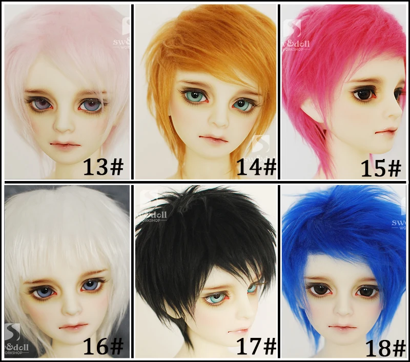 5/"-6/" 14cm BJD fabric fur wig Light grey for AE PukiFee lati 1//8 Doll Antiskid