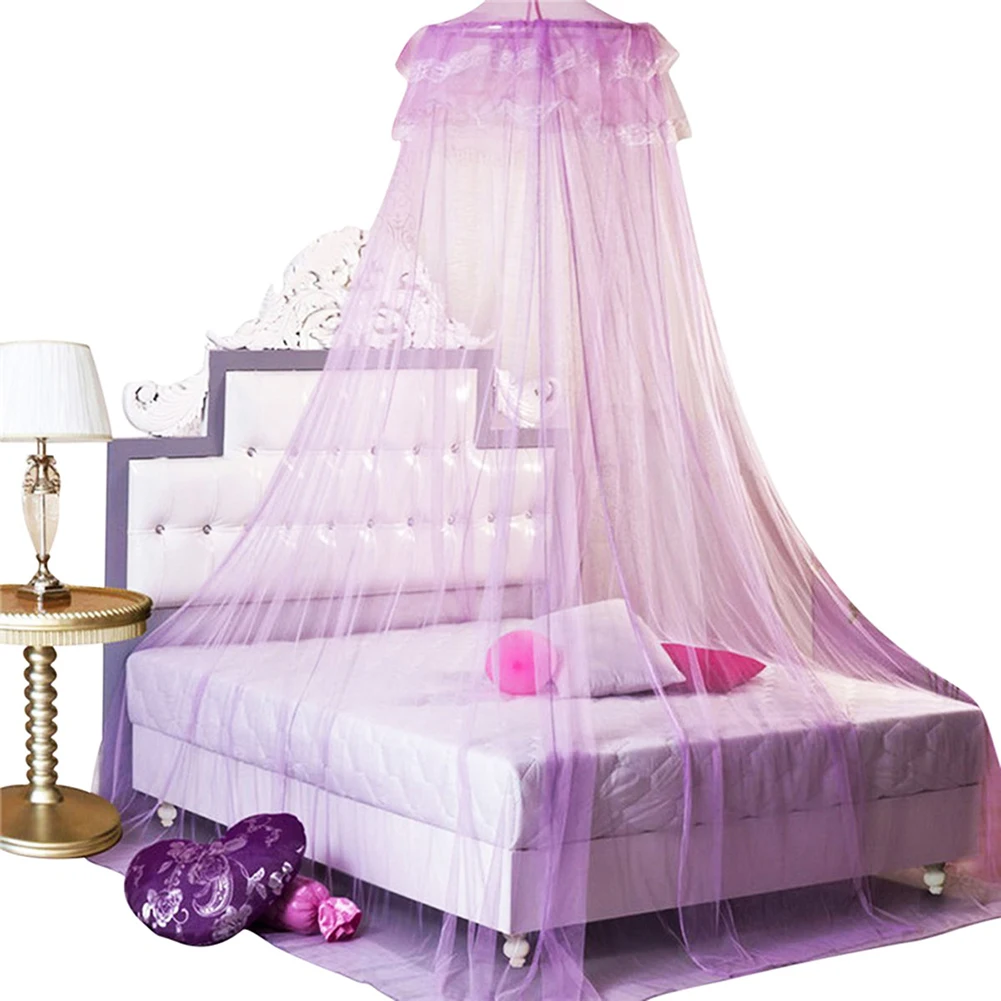С двухслойным кружевны основаним Elgant москитные сетки купольная кровать для принцессы занавес навес от насекомых защитный навес комары мухи сетка домашний декор