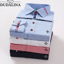 Oxford блуза Dudalina Camisa Social Masculina коктейльные платья с длинным рукавом облегающие джинсы больших размеров для мужчин