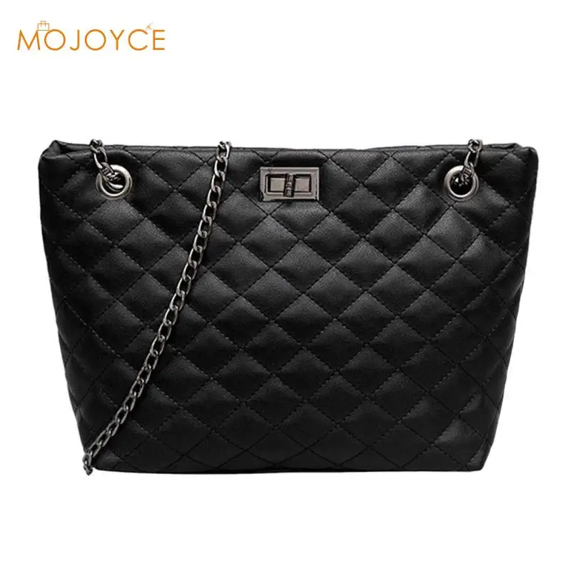 

Luxury Brand Design Lattice Handbags Fashion Chain Shoulder Messenger Bag Plaid Women PU Leather Shopping Crossbody Bags 2018