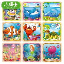 Деревянные 20 шт морская жизнь головоломки для детей для раннего обучения детей развитие интеллекта обучающий пазл инструмент игрушки подарок