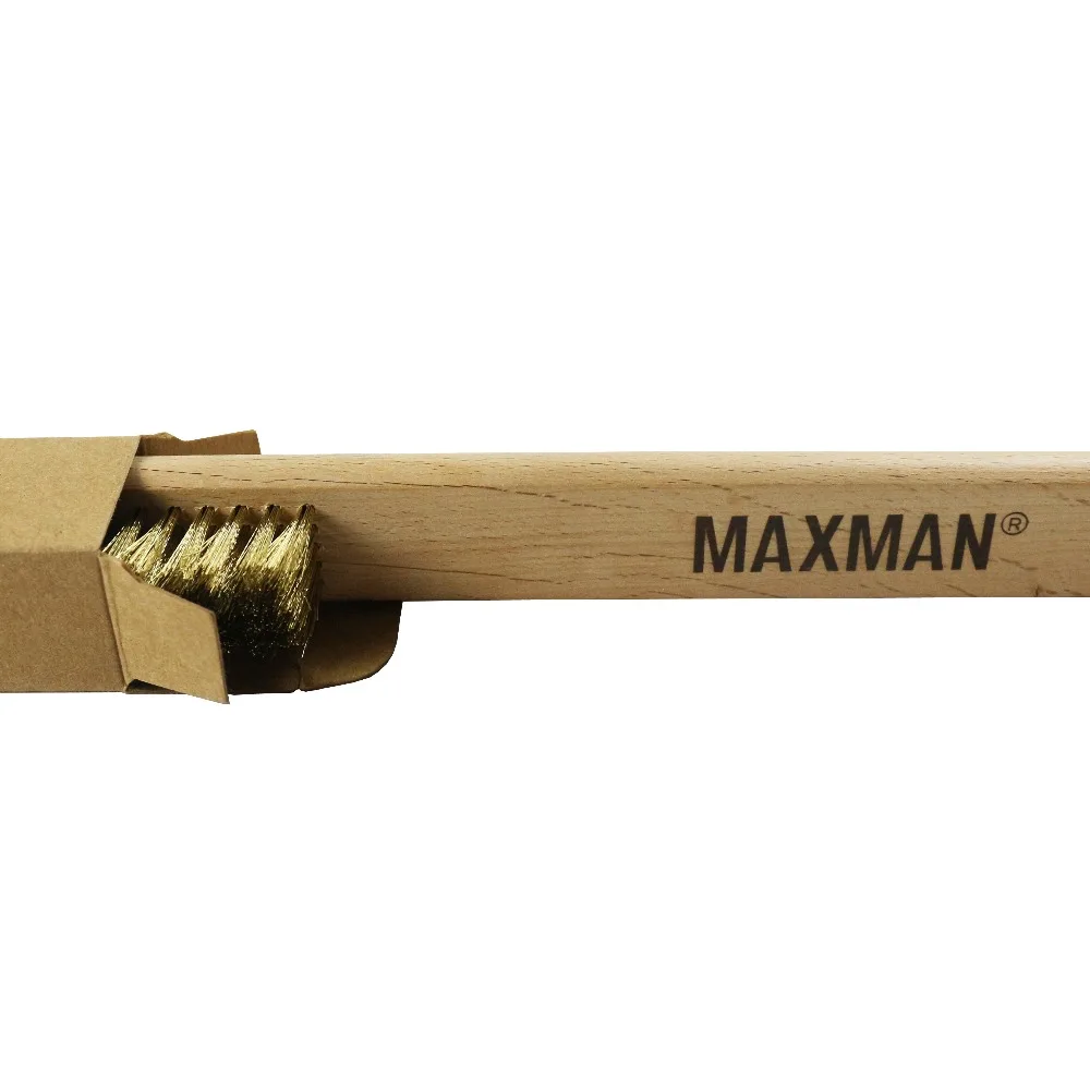 MAXMAN 5x20 ряд бука деревянная ручка латунная проволочная щетка медная щетка для промышленных устройств поверхность/Внутренняя Полировка Шлифовка Чистка
