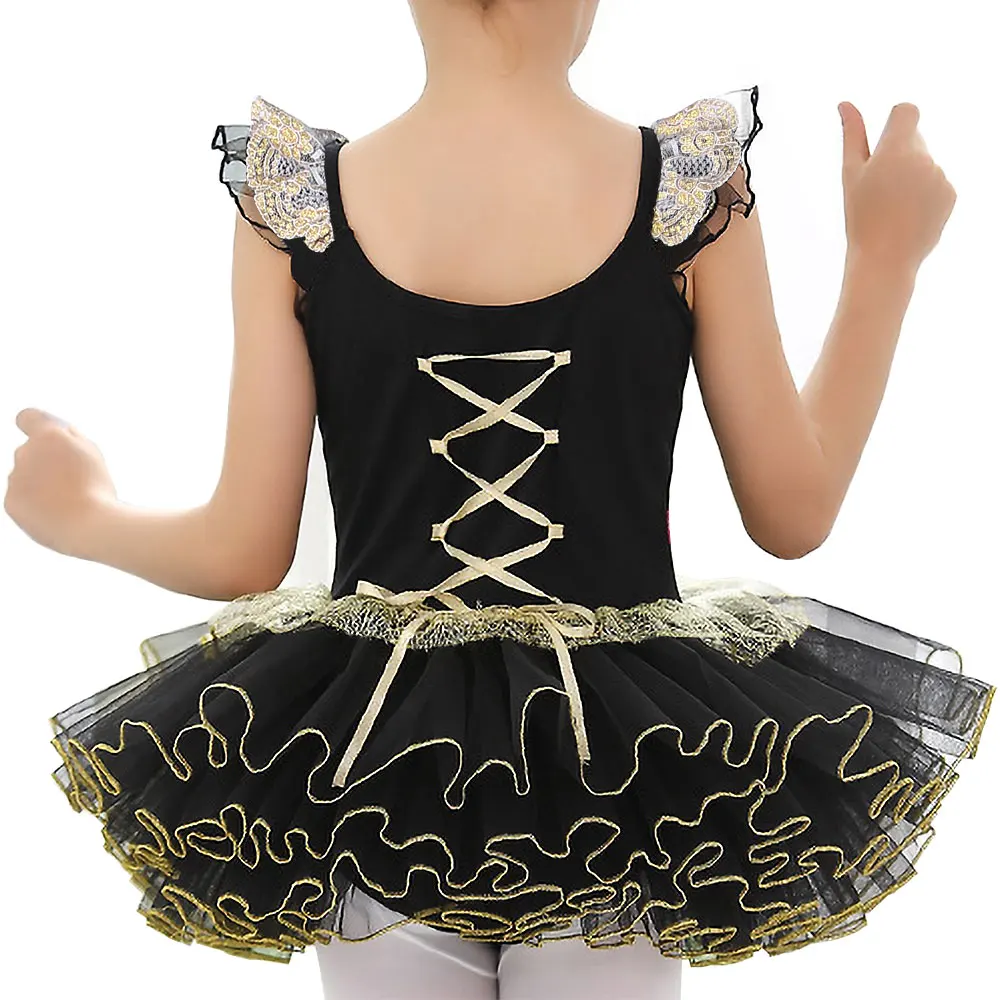 BAOHULU/милое хлопковое балетное платье для детей; детское балетное платье-пачка из золотой фольги; кружевное платье; трико для девушек; Одежда для танцев