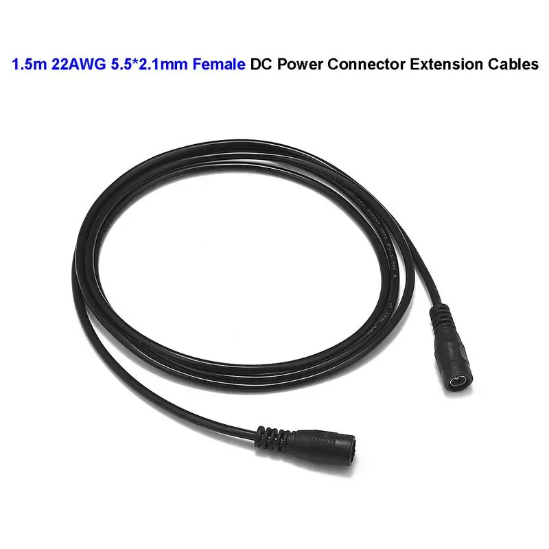 5.5mm x 2.1mm Female DC 12V Jack Plug Connector Power Extension Cable