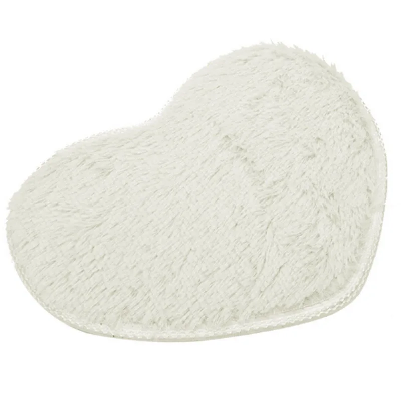Мягкий абсорбент пены памяти Ванна Напольный для ванной душа в форме сердца коврик - Цвет: White