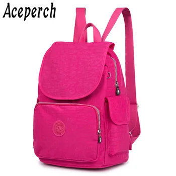 

ACEPERCH Casual Backpack Women Preppy School Bags For Teenagers Backpack Female Nylon Travel Bags Girls Escolar Bagpack