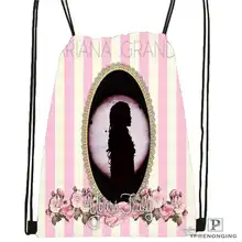 Пользовательские Ариана Гранде@ 01-Drawstring сумка-рюкзак милый рюкзак детский Ранец(черный назад) 31x40 см#180611-03-114