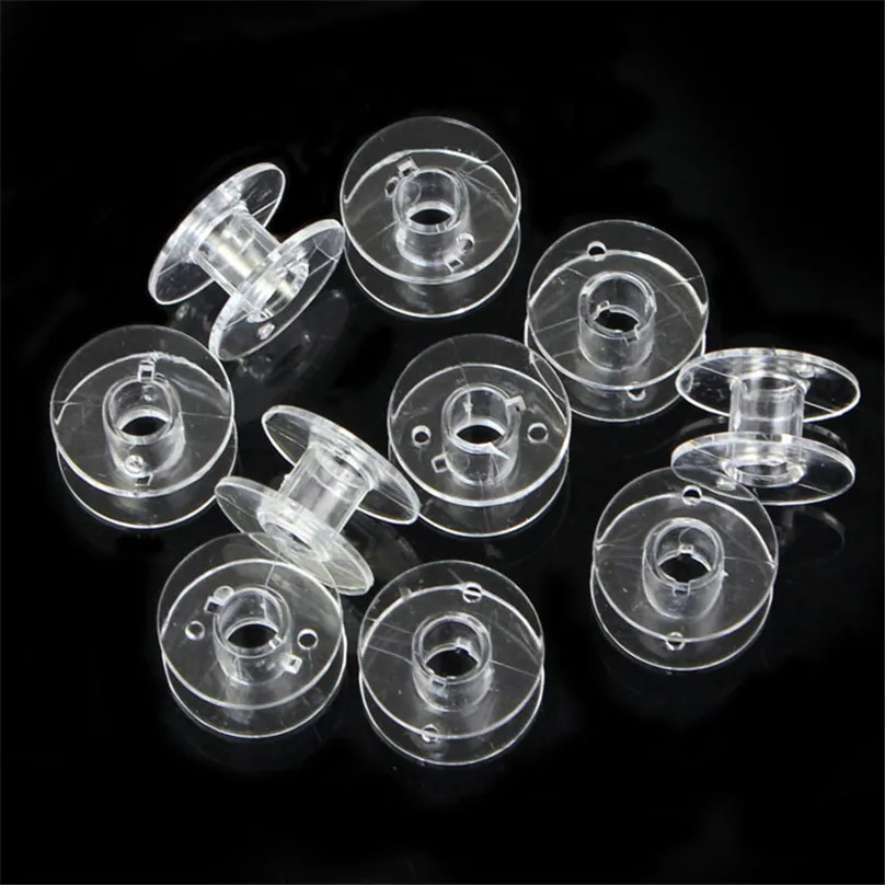 

New Sewing Machine Tools 10pcs Clear Plastic Empty Bobbins Singer Sewing Machines For Clothes Supply hot sale #3d13