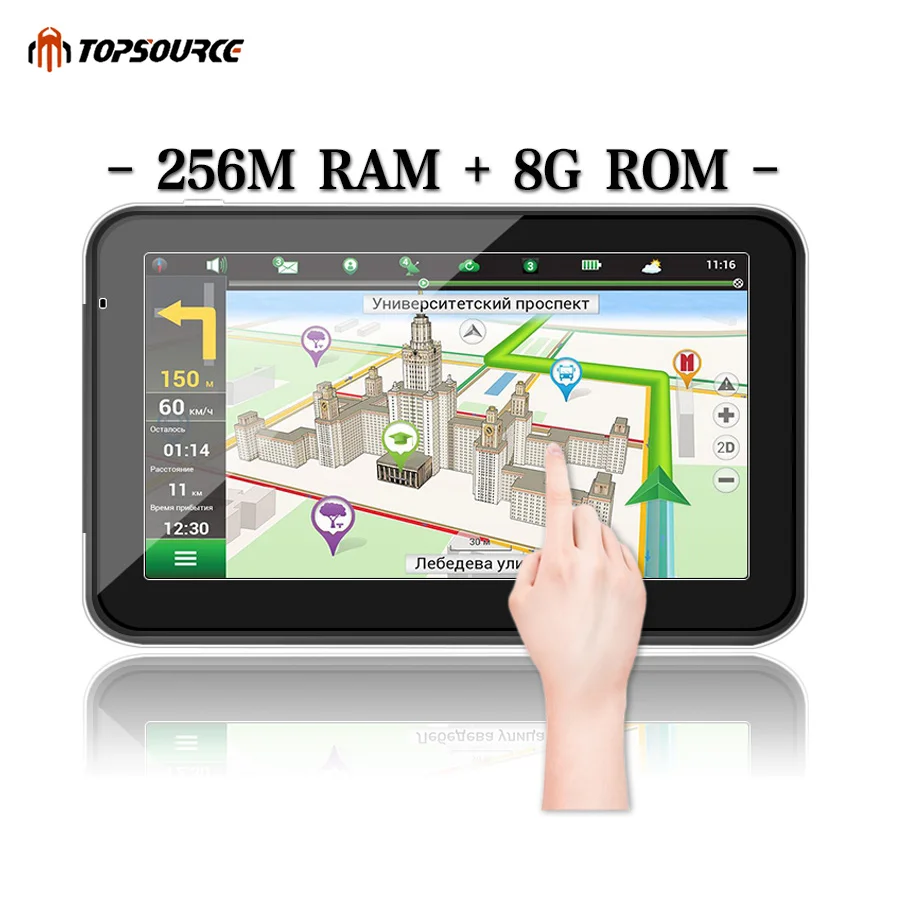 Автомобильный gps навигатор TOPSOURCE 5 &quot7&quot 256M 8G hd для грузовиков с предзагрузкой
