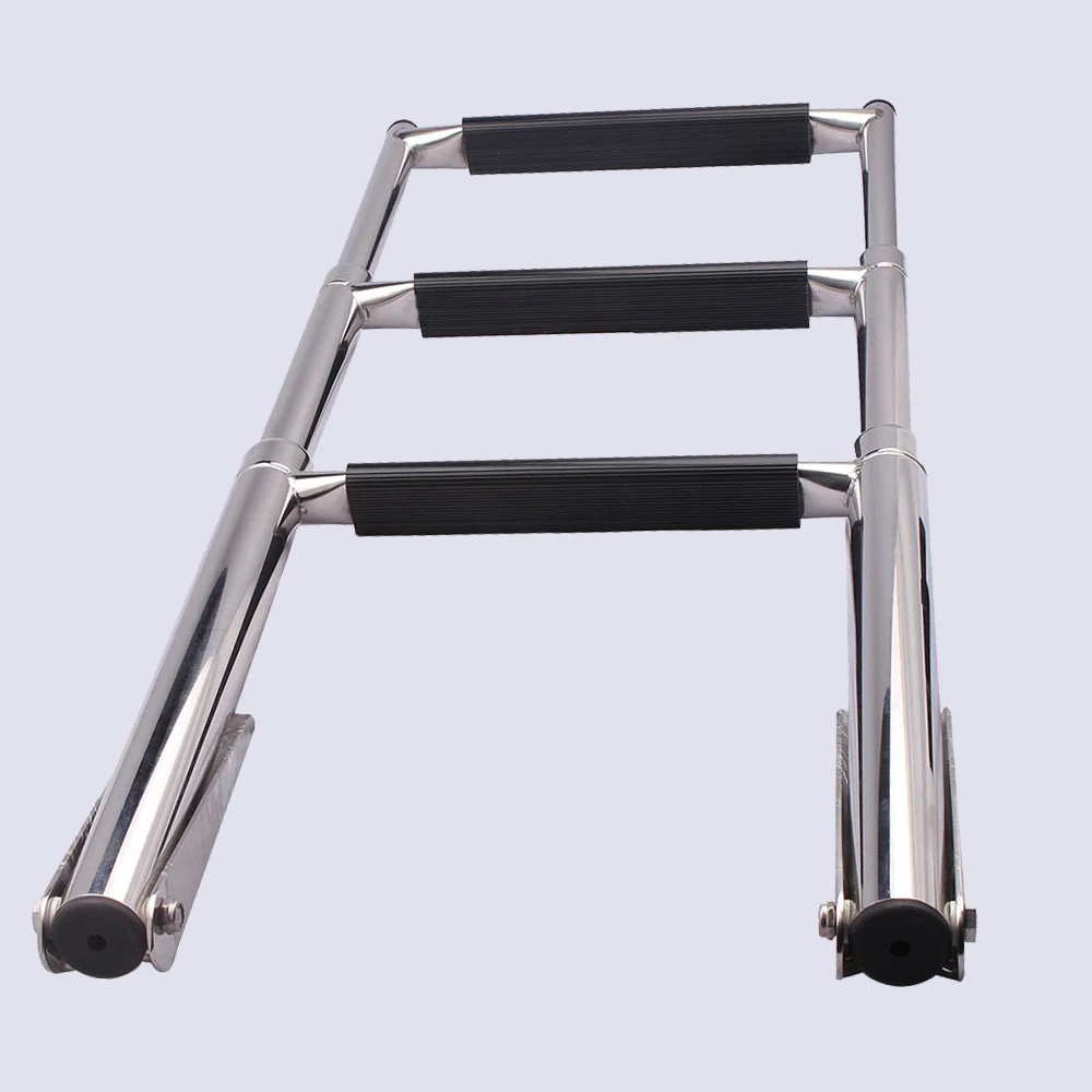 Stainless Boat Ladder 3 Step Telescopic Marine Transom Boarding Ladder