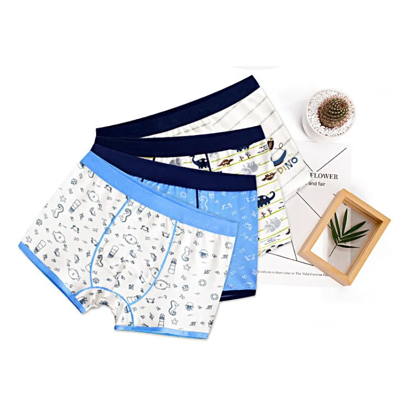 

2pcs/lot Fashion Boys Underwear Boxer High Quality Cotton Modal Panties Children Print Boxer Kids Underwear Underpants