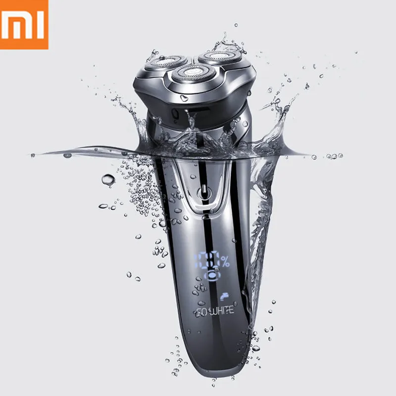 XIAOMI Soocas لذلك الأبيض ES3 3D الذكية الكهربائية ماكينة حلاقة USB 3 رئيس الحلاقة الكهربائية ماكينة حلاقة LED عرض أداة تهذيب اللحية ماكينة حلاقة
