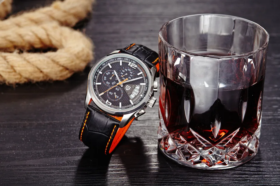 Мужские кварцевые часы PAGANI Дизайн Роскошные бренды модные Timed Move мужские военные часы кожа кварцевые часы relogio masculin