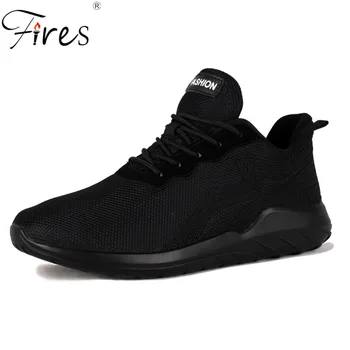 

Fires Men Casual Shoes Summer Autumn Male Sneakers Shock Absorption Outdoor Shoes Over size 42-46 Flats Man's Black Red Shoes