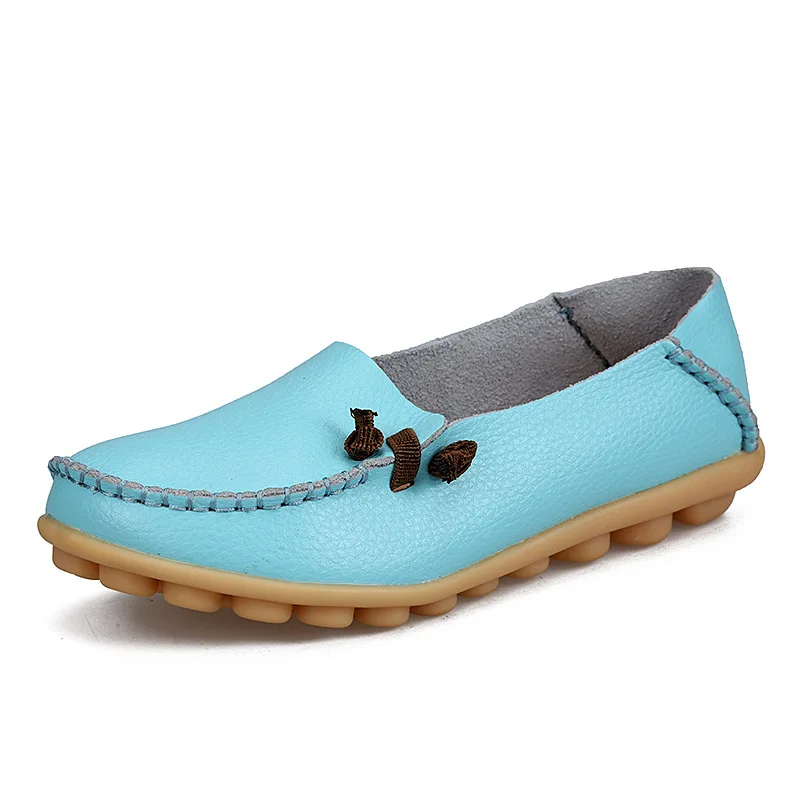 

2019 New Women Real Leather Shoes Moccasins Mother Loafers Soft Leisure Flats Casual Female Driving Ballet Footwear