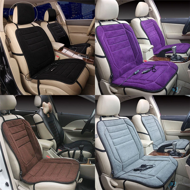 

Black Car Heated Seat Cushion Cover Auto 12V Heating Heater Warmer Pad Winter