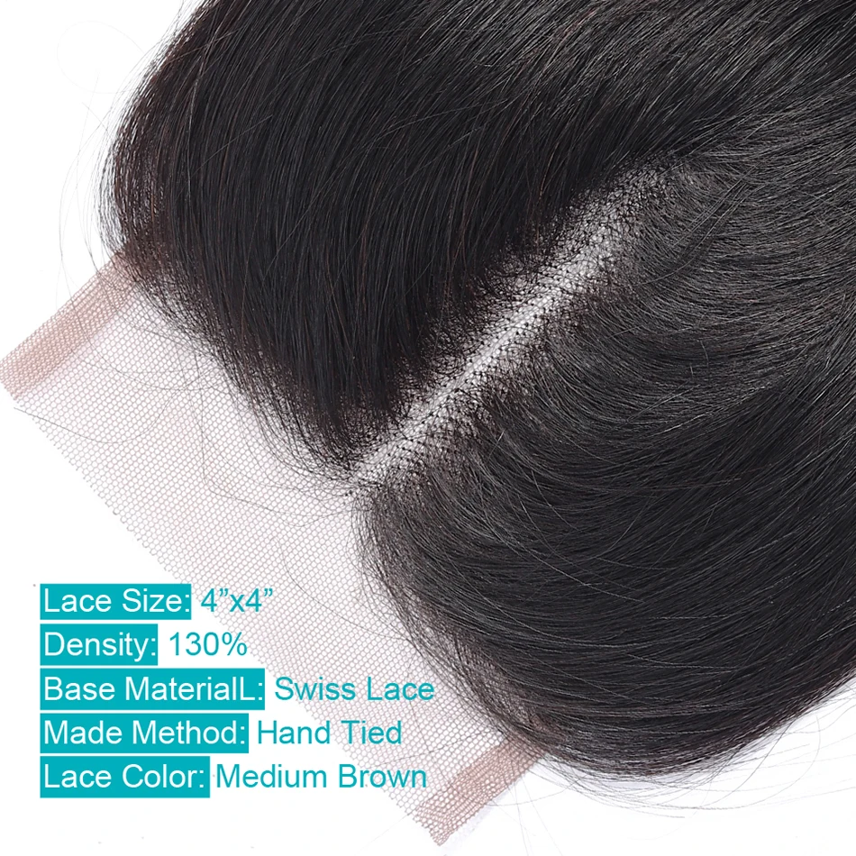 Ceny 4*4 zamknięcie koronki peruwiański ciało fala 100% ludzki włos UR uroda naturalne kolorowe włosy typu remy bezpłatne bliski trzy część zamknięcie