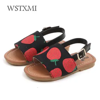 

New Children Sandals for Girls Toddler Beach Shoes Kids Casual Open Toe Soft Anti-slip Fruit Summer Baby Princess Leather Sandal