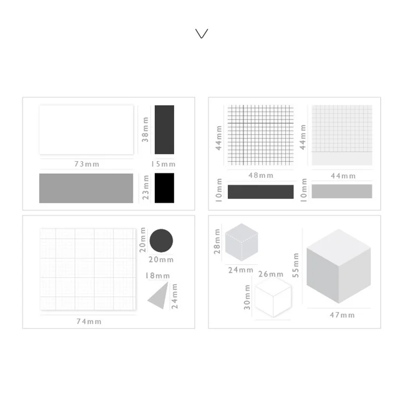 JUKUAI 4 шт./лот Цвет Геометрия заметка сетки Cube Блокнот декоративные планировщик Стикеры канцелярия Школьные принадлежности 8166
