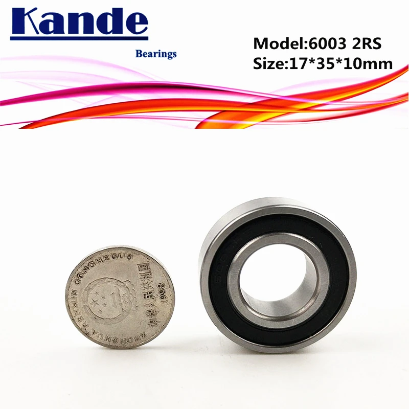 1pcs 6003-2RS 6003RS  2RS 17x35x10mm Rubber Sealed Deep Groove Ball Bearing 