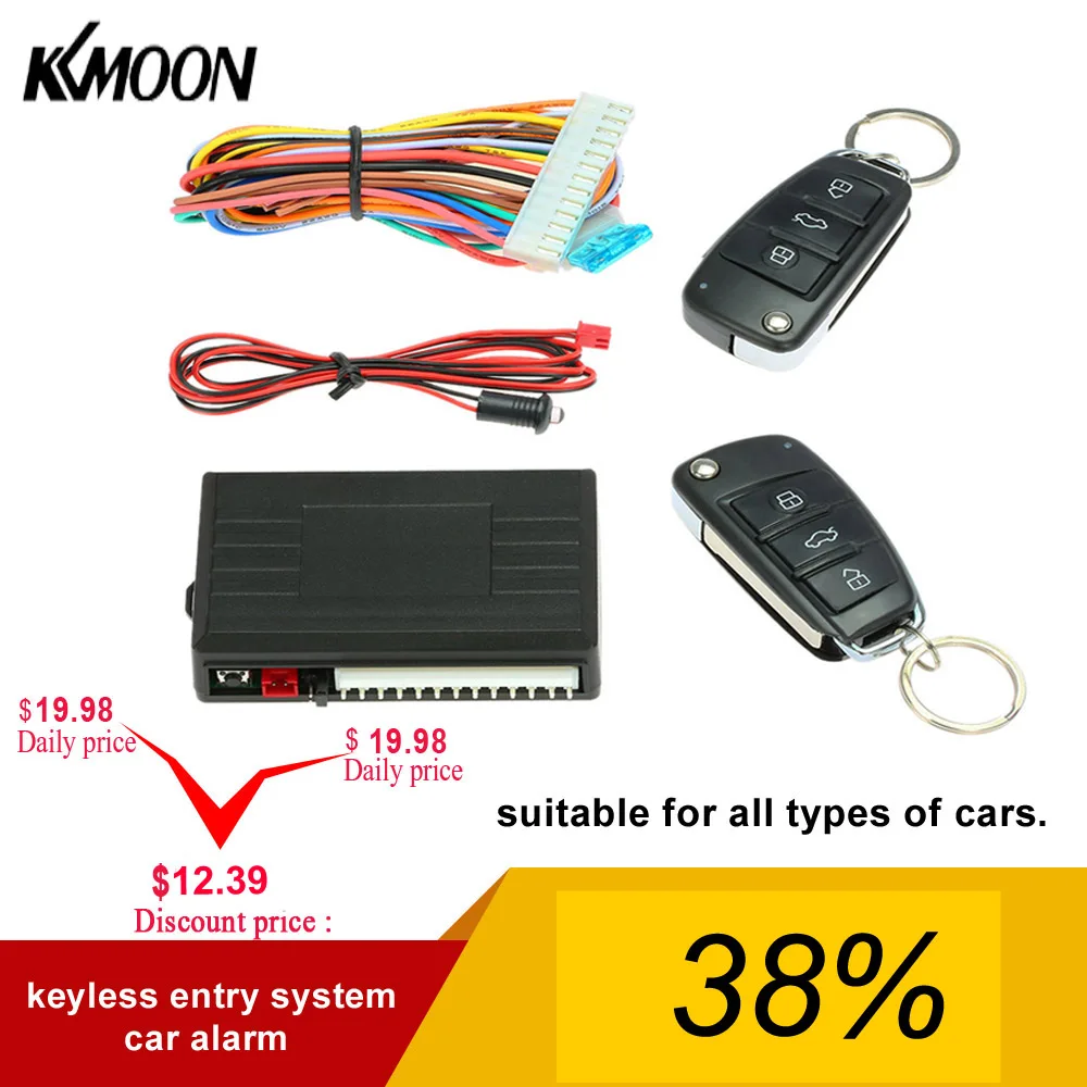 

Universal 12V Car Door Lock Keyless Remote Controlled Central Door Lock Entry System car alarm keyless entry system