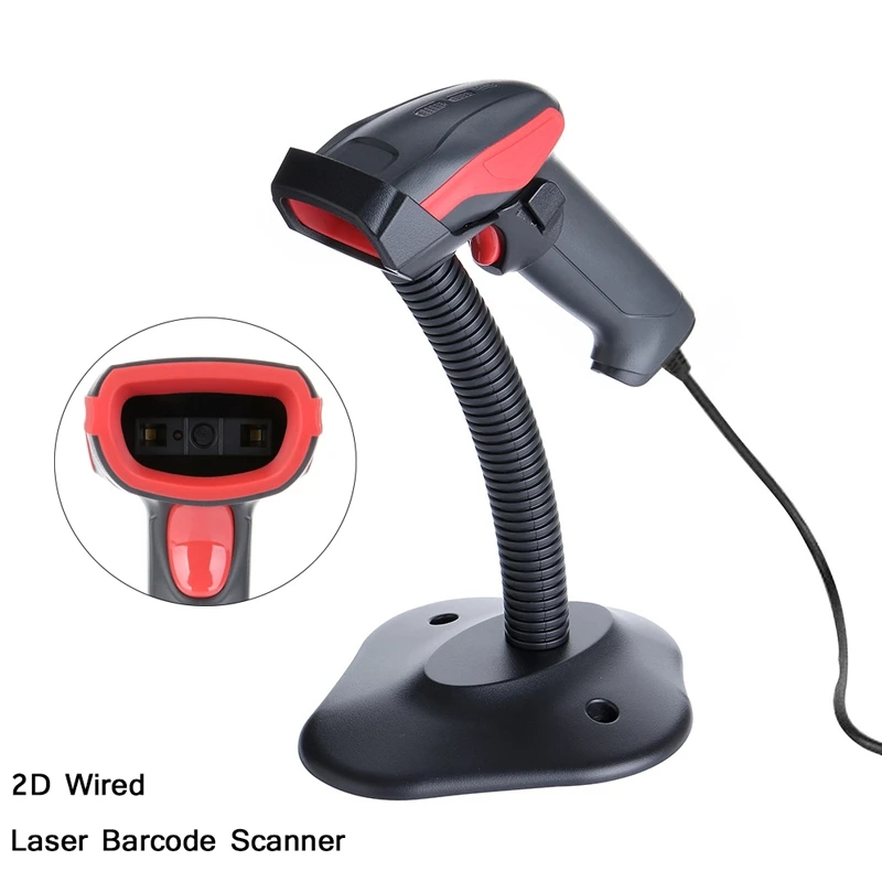 

High Sensitive Handheld Portable Laser Barcode Scanner AK18 Wired 2D USB Cable Bar Code Reader for POS System Supermarket